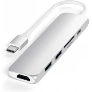 Buy Satechi 6-in-1 Slim Multiport Adapter USB-C / USB-C, 2x USB-A, 4K HDMI, Micro/SD, Ethernet - STH159 - {ean13} - Home Screen Store Europe