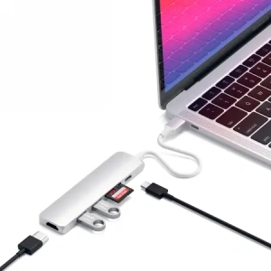 Buy Satechi 6-in-1 Slim Multiport Adapter USB-C / USB-C, 2x USB-A, 4K HDMI, Micro/SD, Ethernet - STH159 - {ean13} - Home Screen Store Europe