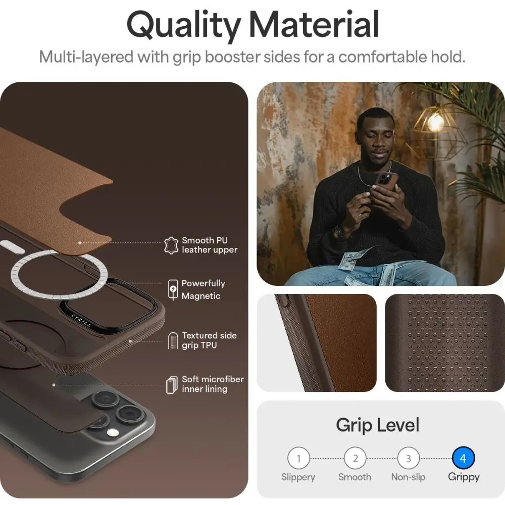 Spigen Cyrill Kajuk MagSafe Case dla iPhone 16 Pro - Saddle Brown