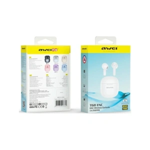 Kup Bezdrátová sluchátka do uší AWEI T68 Bluetooth 5.3 ENC TWS + dokovací stanice bílá/white - AWEI232 - {ean13} - Sklep Home Screen
