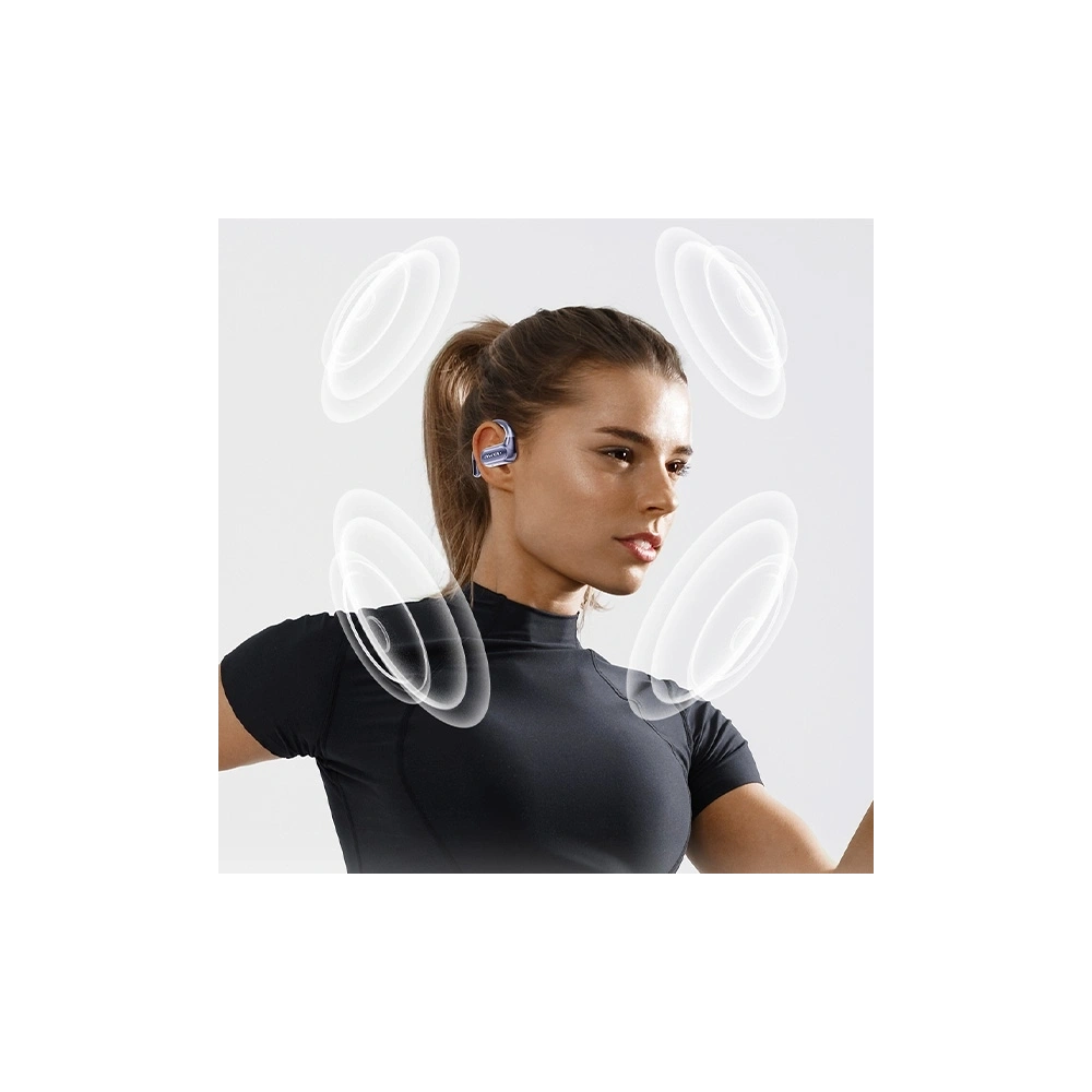 Bezprzewodowe słuchawki AWEI T93 Bluetooth 5.4 OWS + stacja dokująca czarny/black