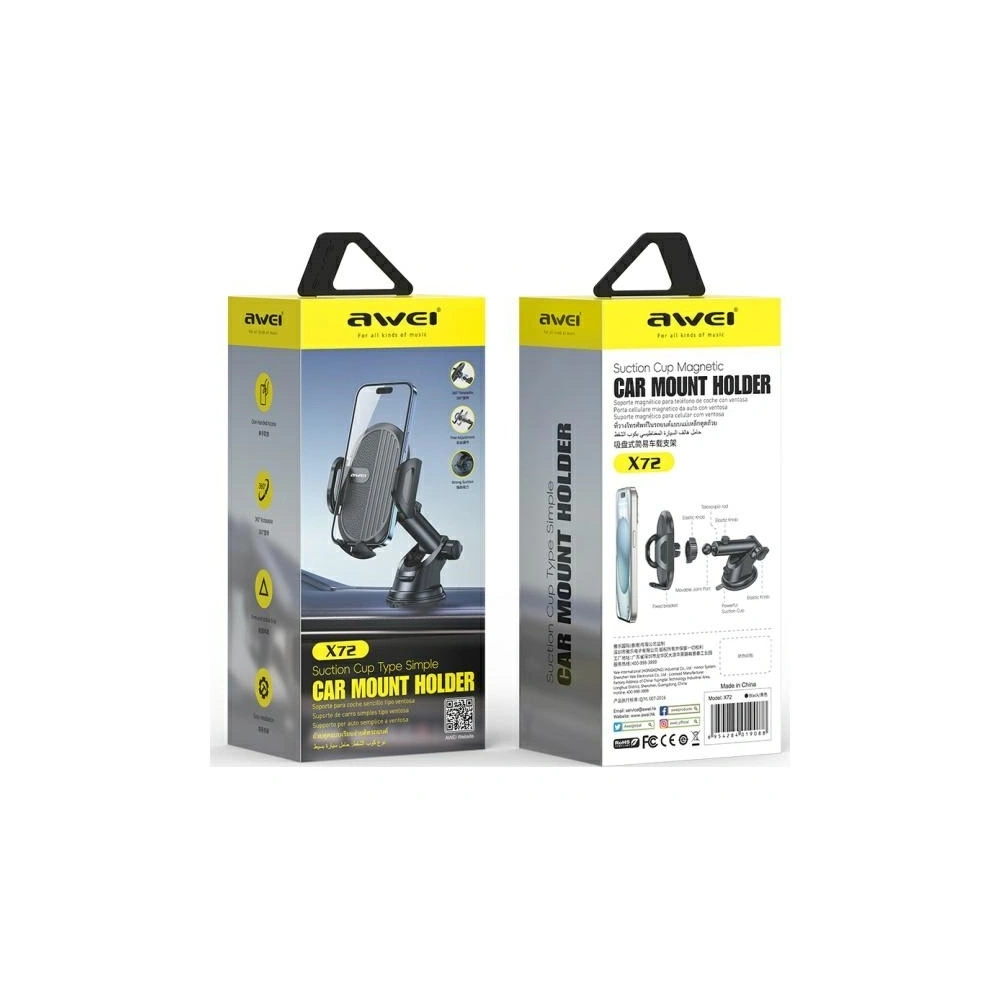 Uchwyt samochodowy na kokpit AWEI X72 czarny/black