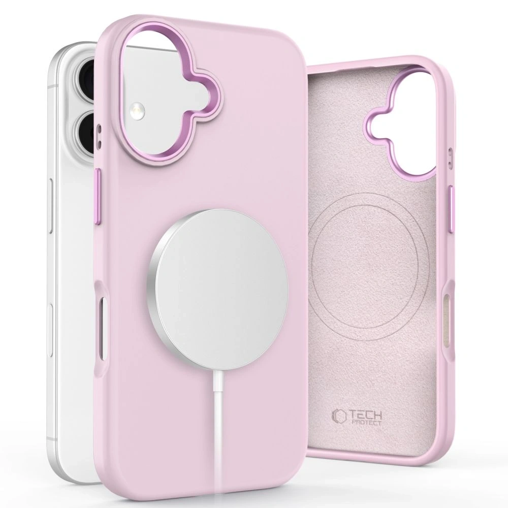 Etui Tech-Protect Silicone Pure MagSafe Apple iPhone 16 Pink Pearl