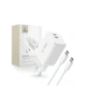 Síťová nabíječka Tech-Protect NC45W-GAN 2xUSB-C Nabíječka PD45W + USB-C kabel Bílá