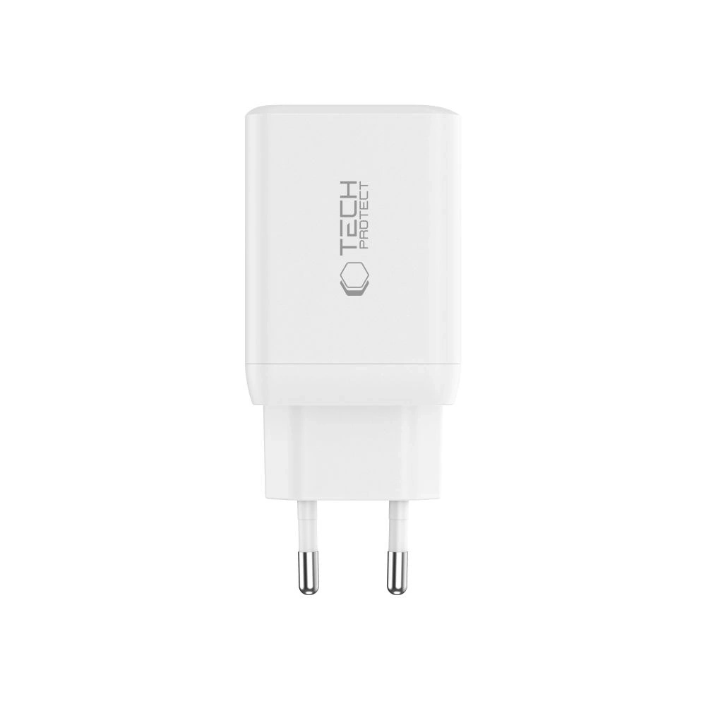 Ładowarka sieciowa Tech-Protect NC45W-GAN 2xUSB-C Network Charger PD45W + USB-C Cable White
