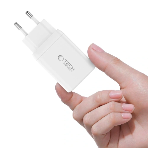 Buy Tech-Protect NC45W-GAN 2xUSB-C Network Charger PD45W + USB-C Cable White - THP3550 - {ean13} - Home Screen Store Europe