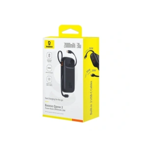 Buy Baseus QPow 2 20000mAh 30W 2xUSB-C powerbank (black) - BSU8877 - {ean13} - Home Screen Store Europe