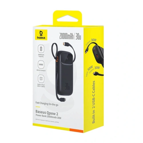 Kup Baseus QPow 2 20000mAh 30W 2xUSB-C Powerbank (schwarz) - BSU8877 - {ean13} - Sklep Home Screen