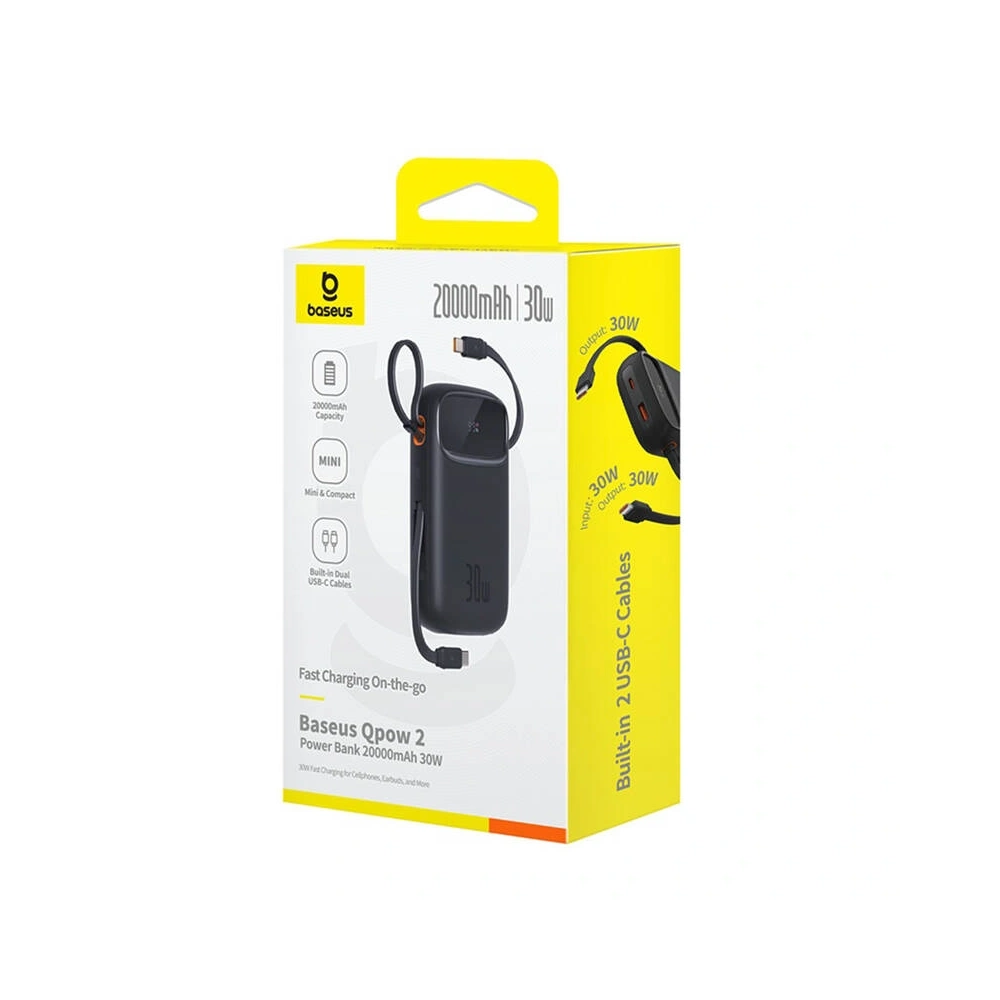 Powerbank Baseus QPow 2 20000mAh 30W 2xUSB-C (czarny)