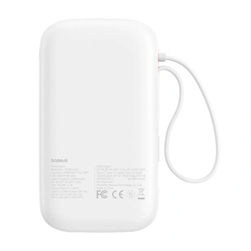 Kup Powerbank Baseus QPow 2 20000mAh 30W 2xUSB-C (biały) - BSU8878 - {ean13} - Sklep Home Screen