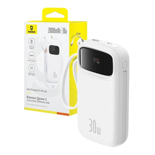 Kup Baseus QPow 2 20000mAh 30W 2xUSB-C powerbank (alb) - BSU8878 - {ean13} - Sklep Home Screen