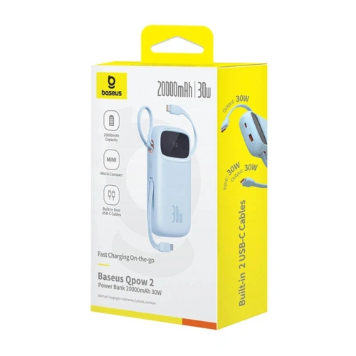 Kup Powerbank Baseus QPow2 20000mAh 30W 2xUSB-C (niebieski) - BSU8879 - {ean13} - Sklep Home Screen
