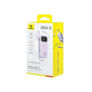 Buy Baseus QPow 2 20000mAh 30W 2xUSB-C powerbank (purple) - BSU8880 - {ean13} - Home Screen Store Europe