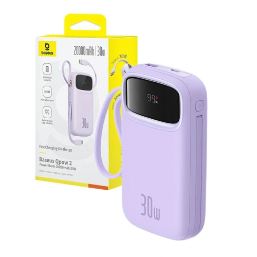 Kup Powerbank Baseus QPow 2 20000mAh 30W 2xUSB-C (fioletowy) - BSU8880 - {ean13} - Sklep Home Screen
