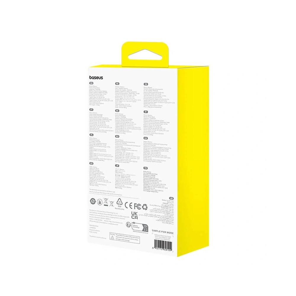 Powerbank Baseus Airpow 20000mAh 20W (fioletowy)