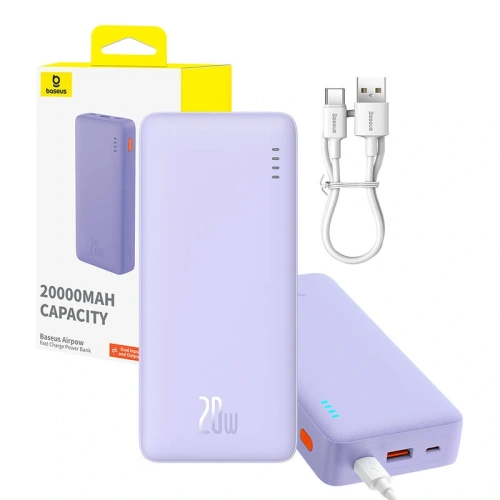 Kup Powerbank Baseus Airpow 20000mAh 20W (fioletowy) - BSU8885 - {ean13} - Sklep Home Screen