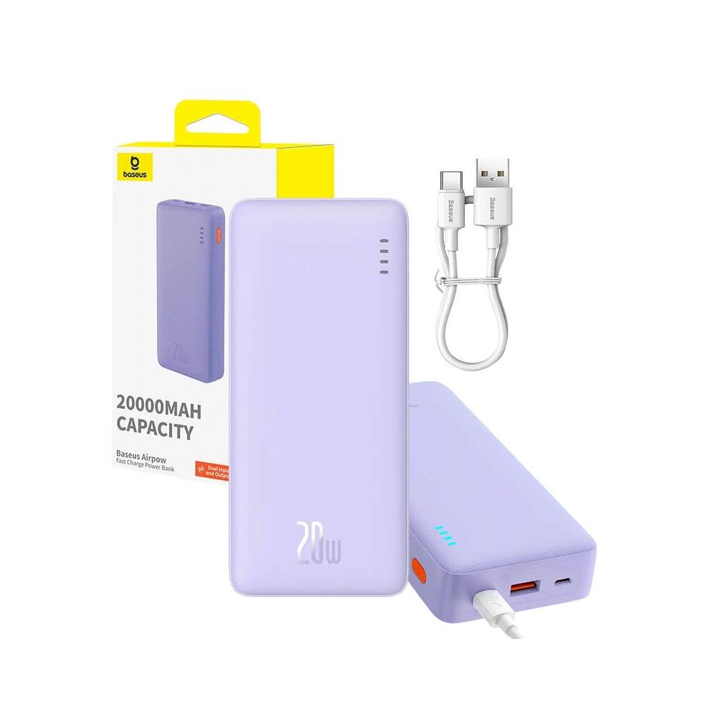 Powerbank Baseus Airpow 20000mAh 20W (fioletowy)