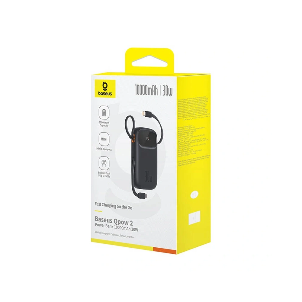 Powerbank Baseus QPow 2 10000mAh 30W 2xUSB-C (czarny)