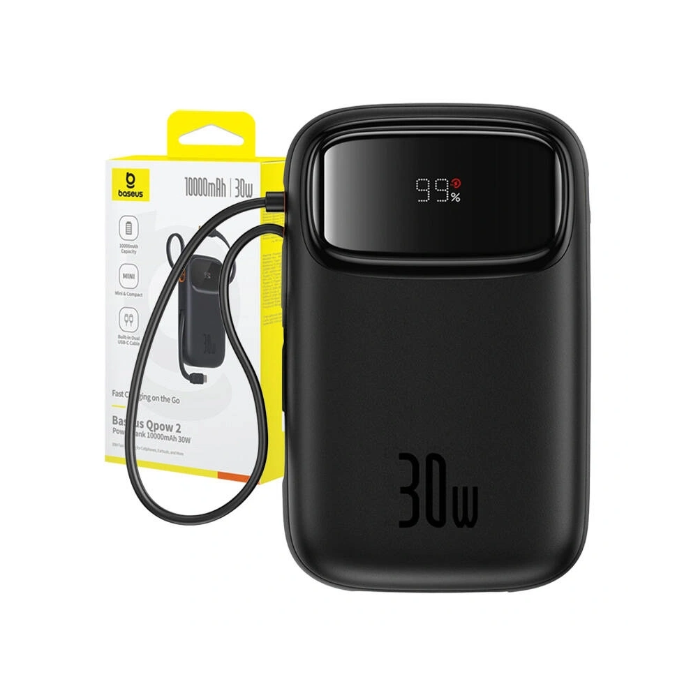 Powerbank Baseus QPow 2 10000mAh 30W 2xUSB-C (czarny)