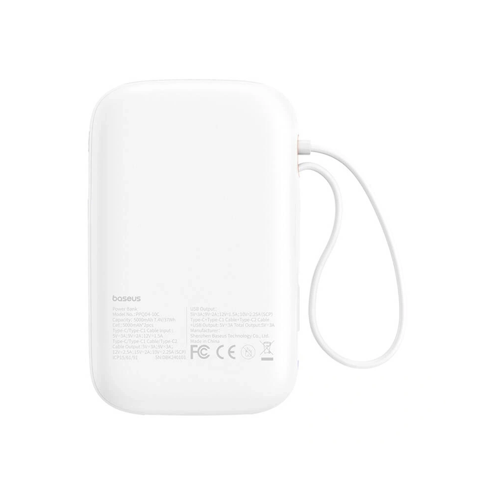Powerbank Baseus QPow 2 10000mAh 30W 2xUSB-C (biały)