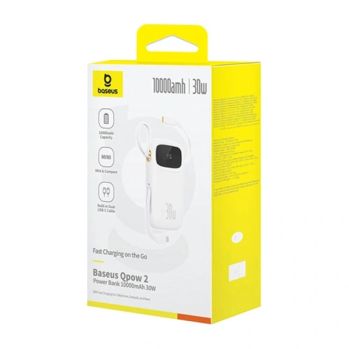 Kup Powerbank Baseus QPow 2 10000mAh 30W 2xUSB-C (bílý) - BSU8887 - {ean13} - Sklep Home Screen