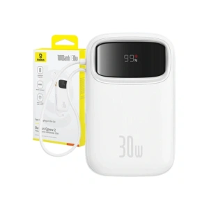 Buy Baseus QPow 2 10000mAh 30W 2xUSB-C powerbank (white) - BSU8887 - {ean13} - Home Screen Store Europe