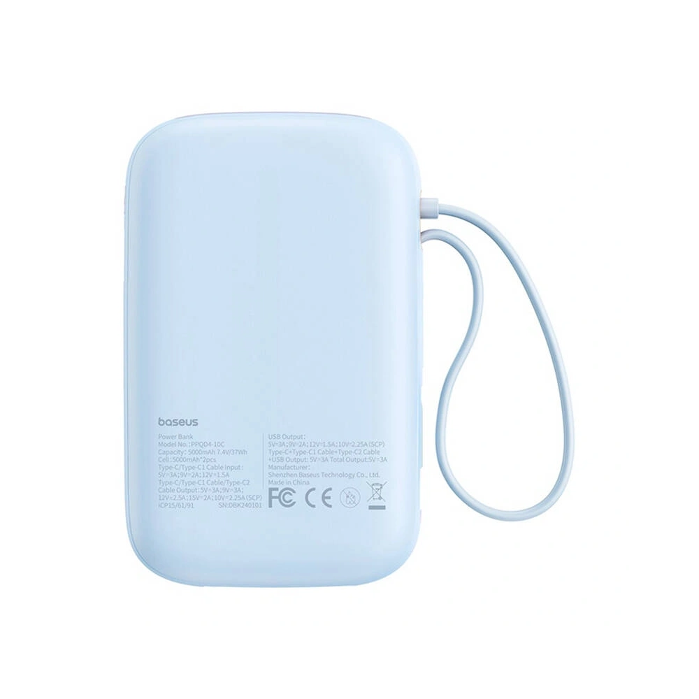 Powerbank Baseus QPow 2 10000mAh 30W 2xUSB-C (niebieski)
