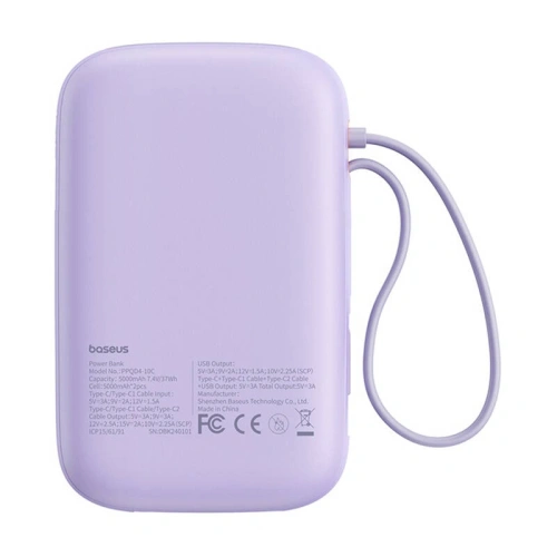 Kup Powerbank Baseus QPow 2 10000mAh 30W 2xUSB-C (fialový) - BSU8889 - {ean13} - Sklep Home Screen