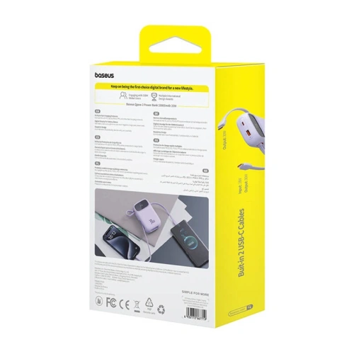 Kup Powerbank Baseus QPow 2 10000mAh 30W 2xUSB-C (fialový) - BSU8889 - {ean13} - Sklep Home Screen