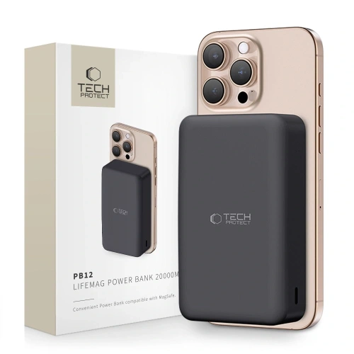 Kup Tech-Protect PB12 LifeMag Powerbank 15W MagSafe 20000mah Fekete - THP3562 - {ean13} - Sklep Home Screen