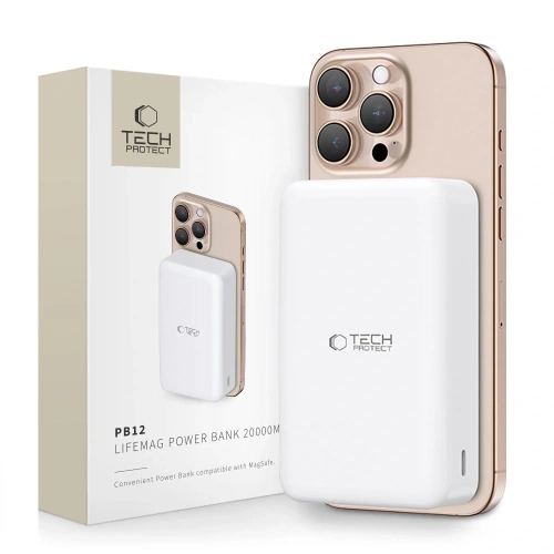 Kup Tech-Protect PB12 LifeMag Powerbank 15W MagSafe 20000mah Weiß - THP3563 - {ean13} - Sklep Home Screen