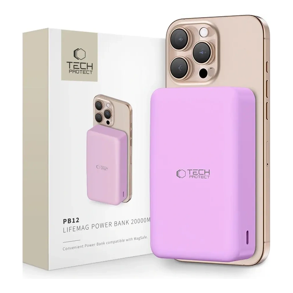 Powerbank Tech-Protect PB12 LifeMag 15W MagSafe 20000mah Lilac