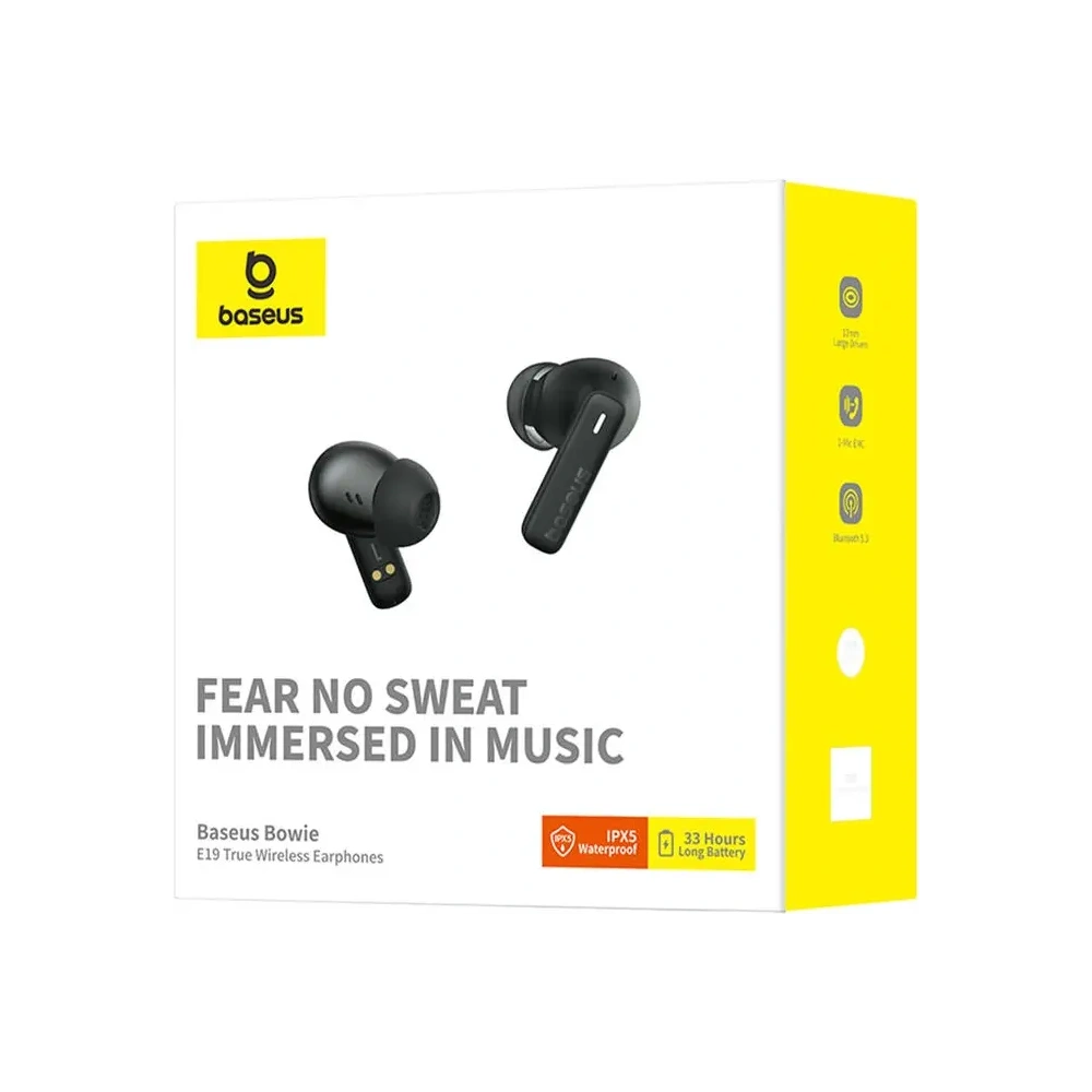 Bezprzewodowe słuchawki dokanałowe TWS Baseus Bowie E19 (czarny)