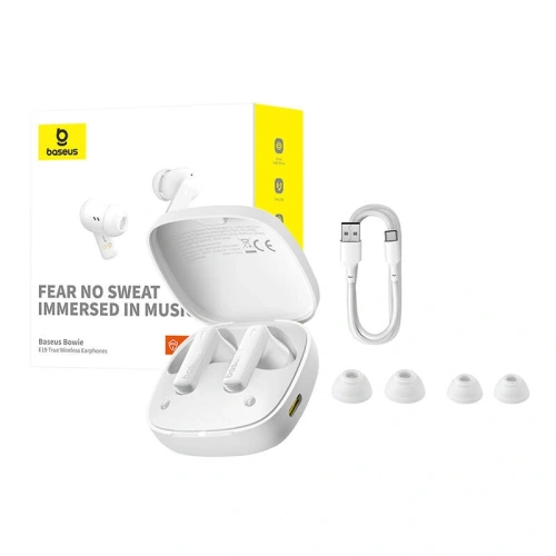 Buy TWS Baseus Bowie E19 wireless in-ear headphones (white) - BSU8893 - {ean13} - Home Screen Store Europe