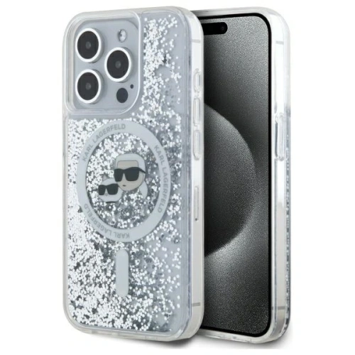 Kup Etui Karl Lagerfeld KLHMP15XLGKCSGH Apple iPhone 15 Pro Max hardcase Liquid Glitter Karl&Choupette Head MagSafe transparent - KLD21812 - {ean13} - Sklep Home Screen