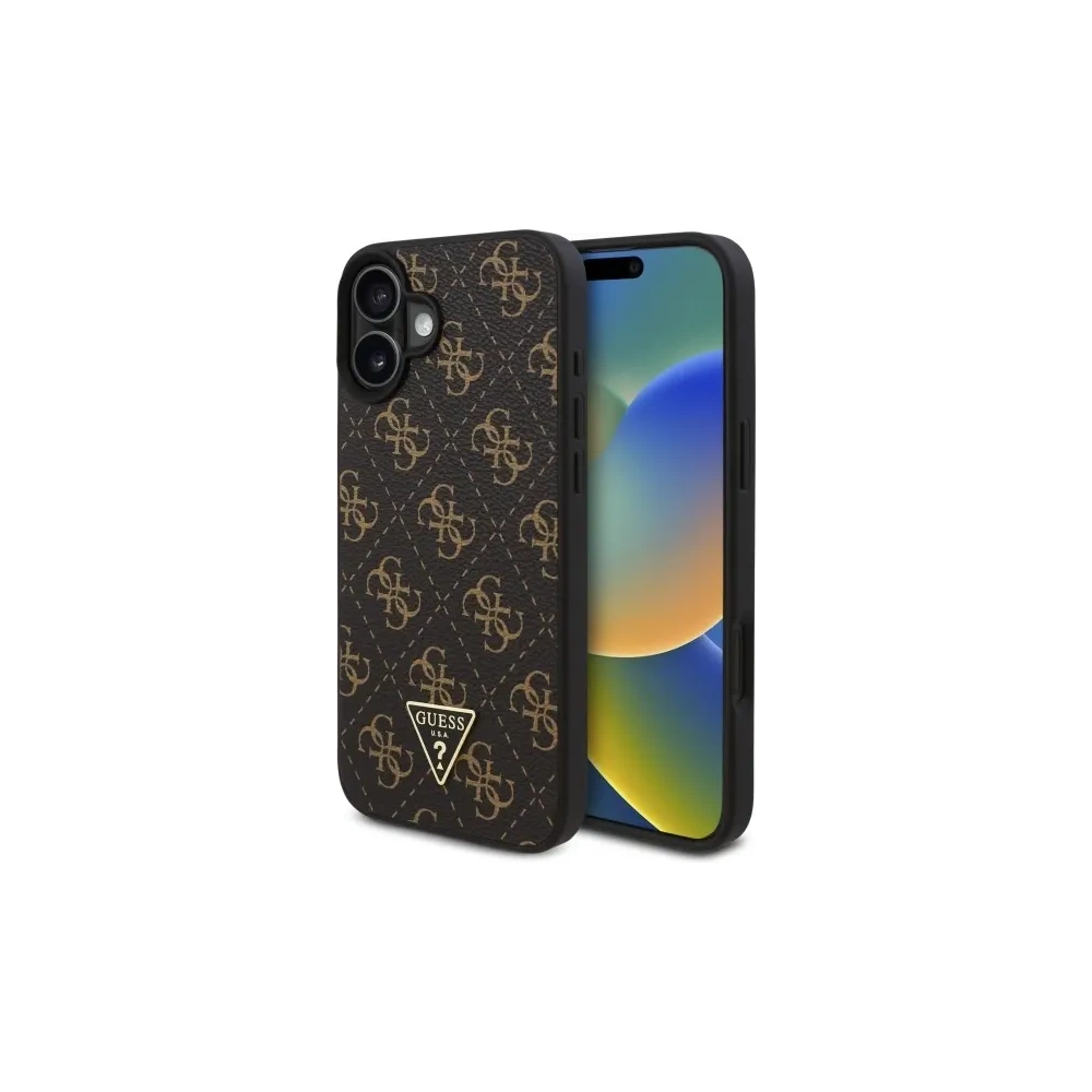 Etui Guess GUHCP16SPG4GPK Apple iPhone 16 hardcase New 4G Triangle czarny/black