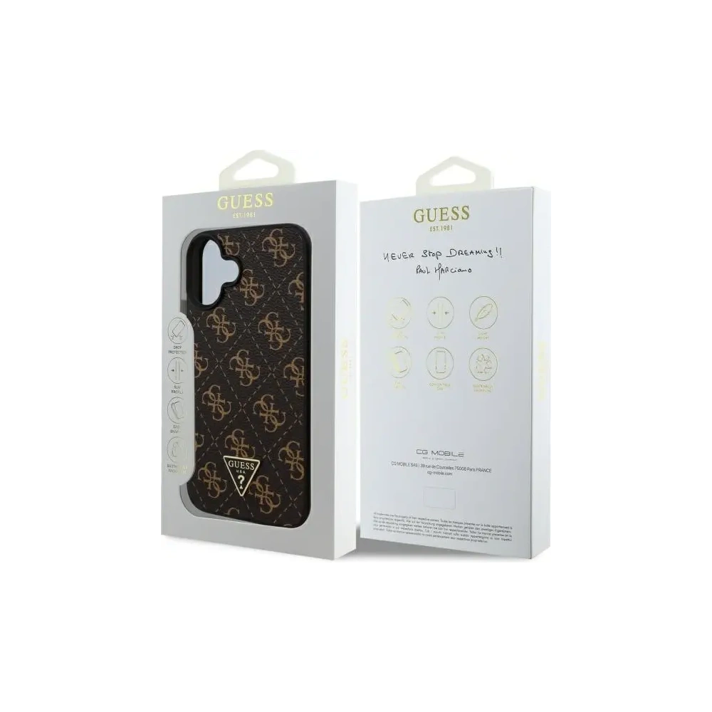 Etui Guess GUHCP16SPG4GPK Apple iPhone 16 hardcase New 4G Triangle czarny/black