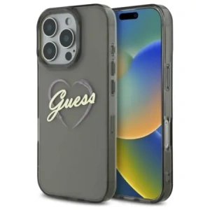 Buy Guess GUHCP16XHCHGSPK Apple iPhone 16 Pro Max hardcase IML Heart black - GUE4172 - {ean13} - Home Screen Store Europe