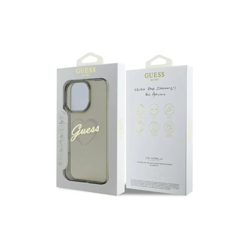 Etui Guess GUHCP16XHCHGSPK Apple iPhone 16 Pro Max hardcase IML Heart czarny/black