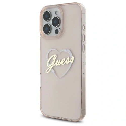 Buy Guess GUHCP16XHCHGSPP Apple iPhone 16 Pro Max hardcase IML Heart pink - GUE4173 - {ean13} - Home Screen Store Europe