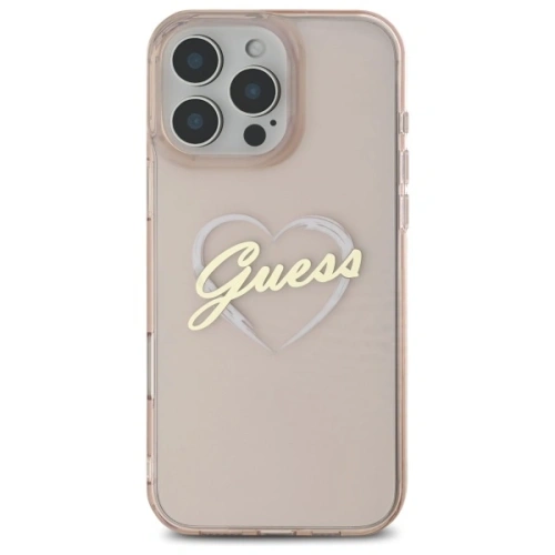 Buy Guess GUHCP16XHCHGSPP Apple iPhone 16 Pro Max hardcase IML Heart pink - GUE4173 - {ean13} - Home Screen Store Europe