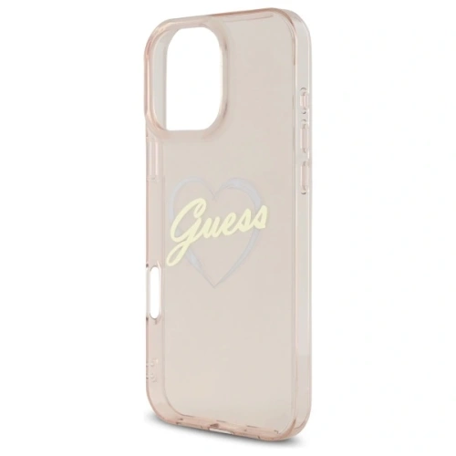 Buy Guess GUHCP16XHCHGSPP Apple iPhone 16 Pro Max hardcase IML Heart pink - GUE4173 - {ean13} - Home Screen Store Europe