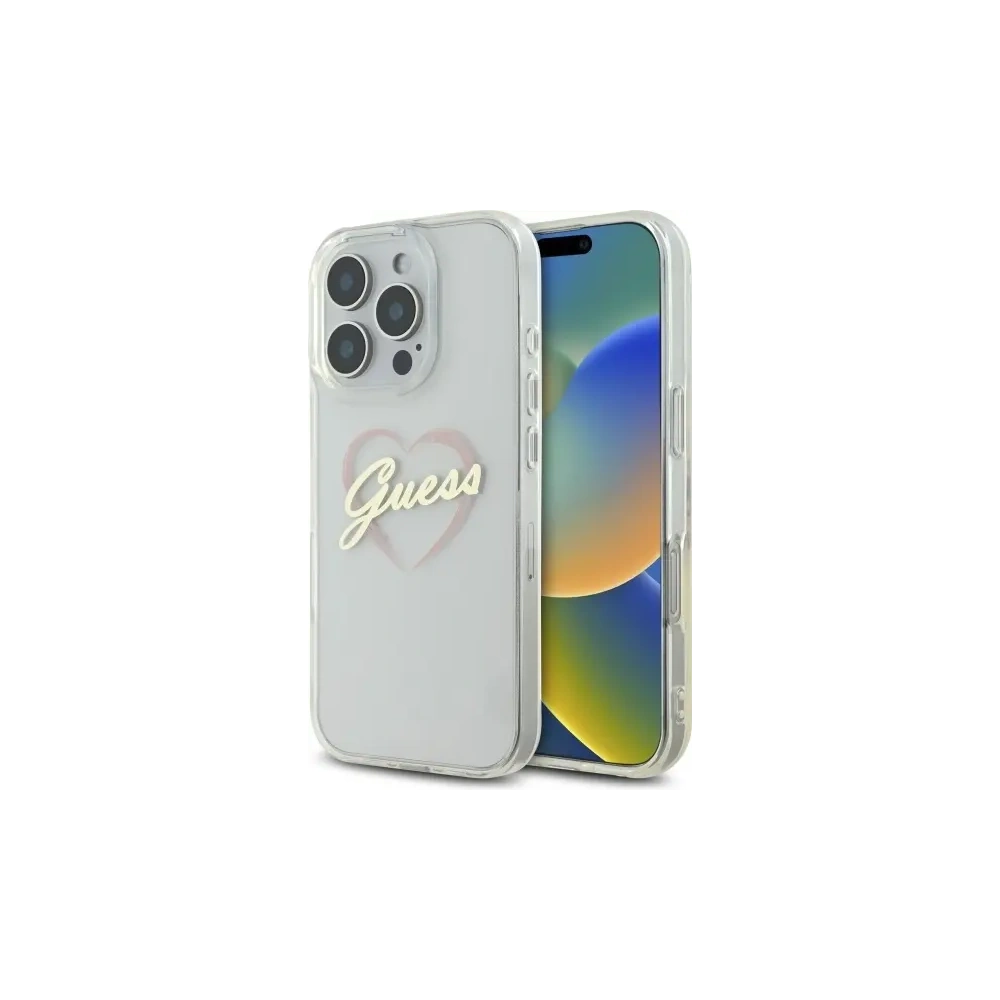 Etui Guess GUHCP16XHCHGSPT Apple iPhone 16 Pro Max hardcase IML Heart przeźroczysty/transparent