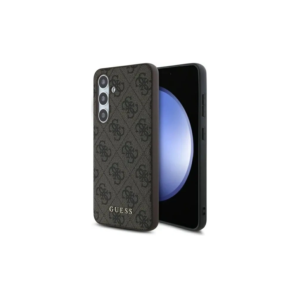 Etui Guess GUHCS24FEG4GFBR Samsung Galaxy S24 FE hardcase 4G Metal Gold Logo brązowy/brown