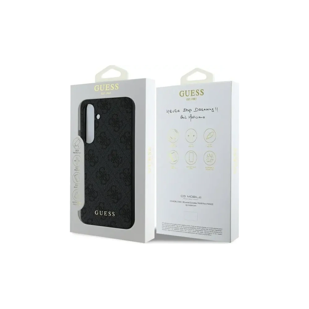 Etui Guess GUHCS24FEG4GFGR Samsung Galaxy S24 FE hardcase 4G Metal Gold Logo szary/grey