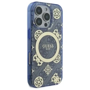 Buy Guess GUHMP16LH4PYEEB Apple iPhone 16 Pro hardcase IML Peony On 4G Background MagSafe blue - GUE4183 - {ean13} - Home Screen Store Europe