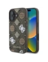 Guess GUHMP16SP4PWPW Apple iPhone 16 Hardcase Peony Auf 4G Hintergrund MagSafe braun