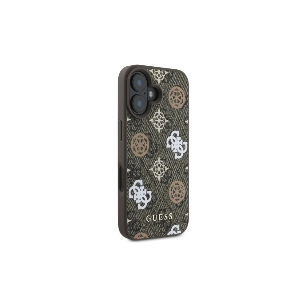 Etui Guess GUHMP16SP4PWPW Apple iPhone 16 hardcase Peony On 4G Background MagSafe brązowy/brown