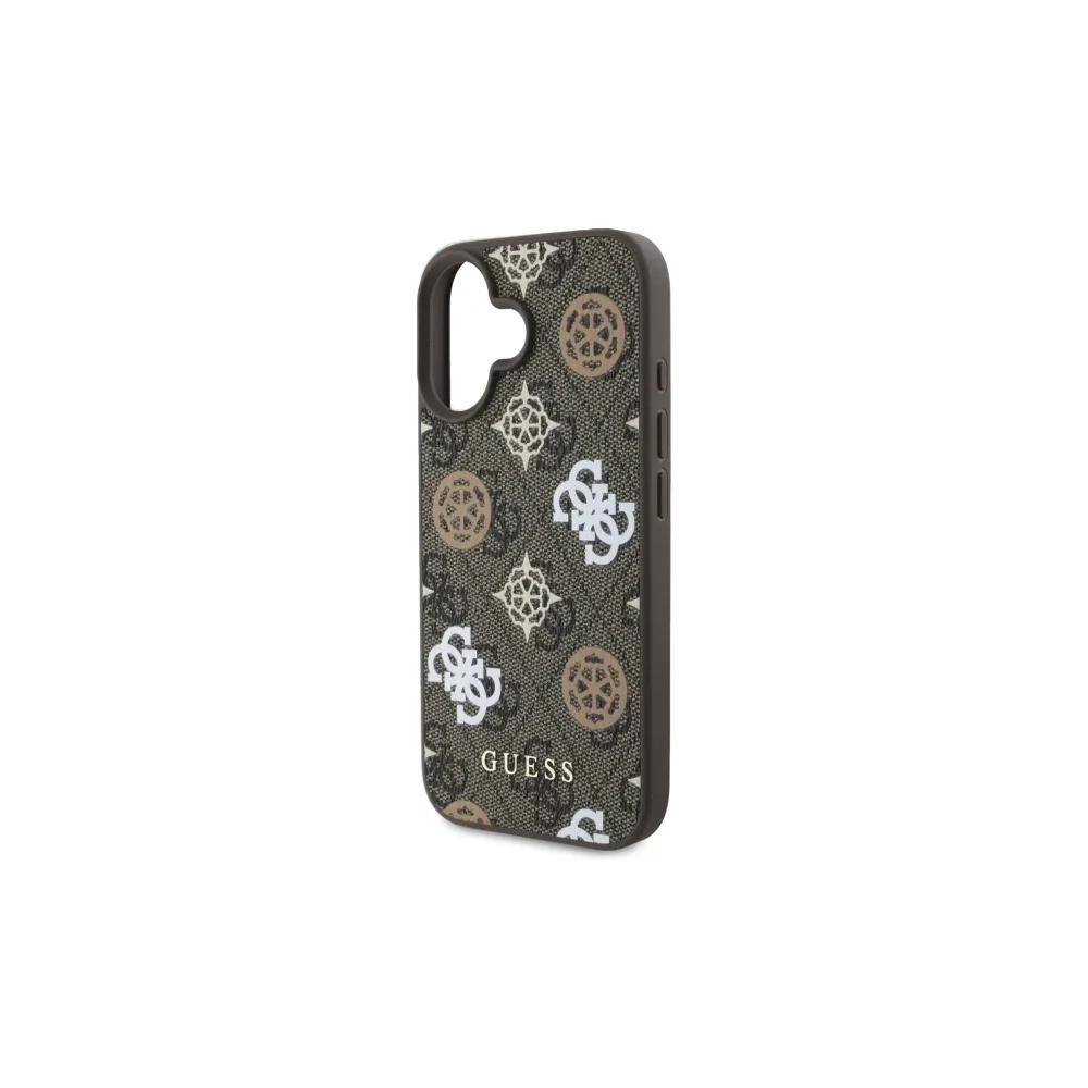 Etui Guess GUHMP16SP4PWPW Apple iPhone 16 hardcase Peony On 4G Background MagSafe brązowy/brown
