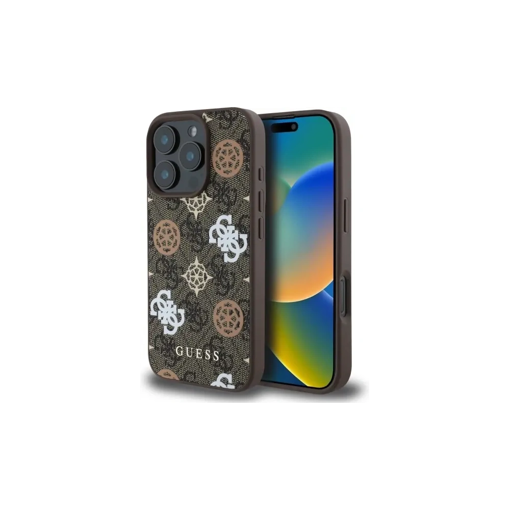 Etui Guess GUHMP16XP4PWPW Apple iPhone 16 Pro Max hardcase Peony On 4G Background MagSafe brązowy/brown